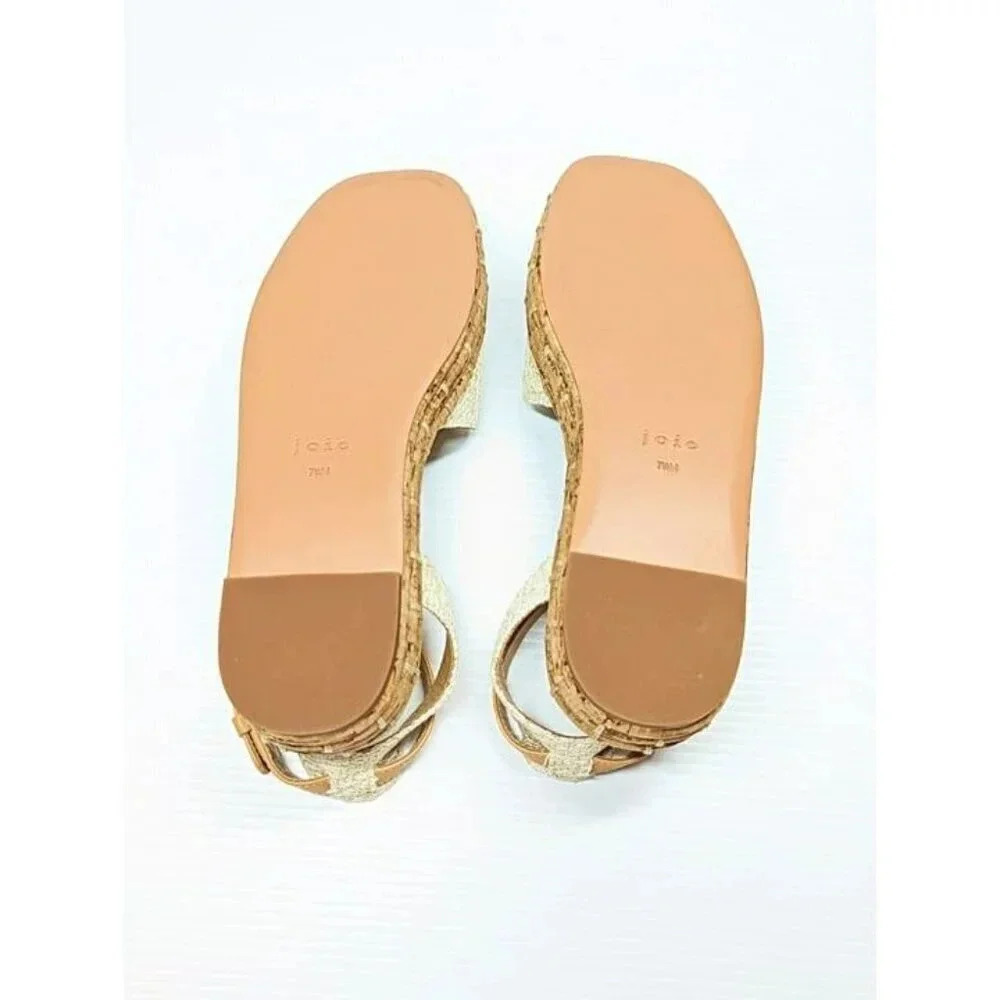Joie Natural Cork Platform Sandals with Tan Ankle Strap - Picture 9 of 11
